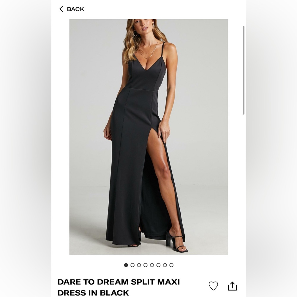 Showpo Dare to Dream Split Maxi Dress Black